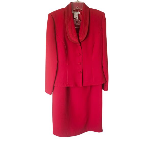Women's Draper's & Damon's Red 2 piece Suite Size 10 - Picture 1 of 9